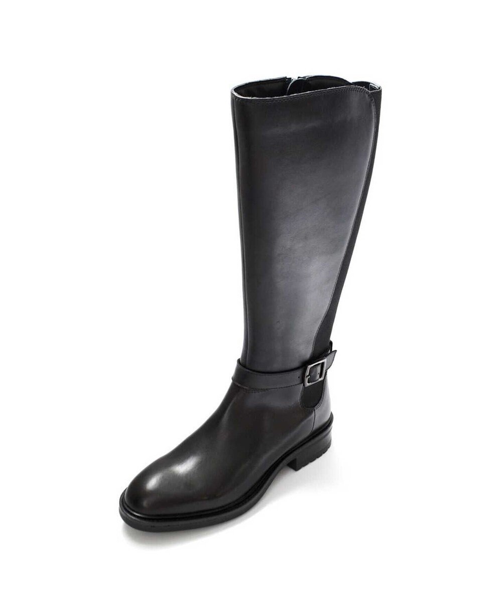 Pointer 本革ベルトデザイン 裏起毛 ロングブーツ 