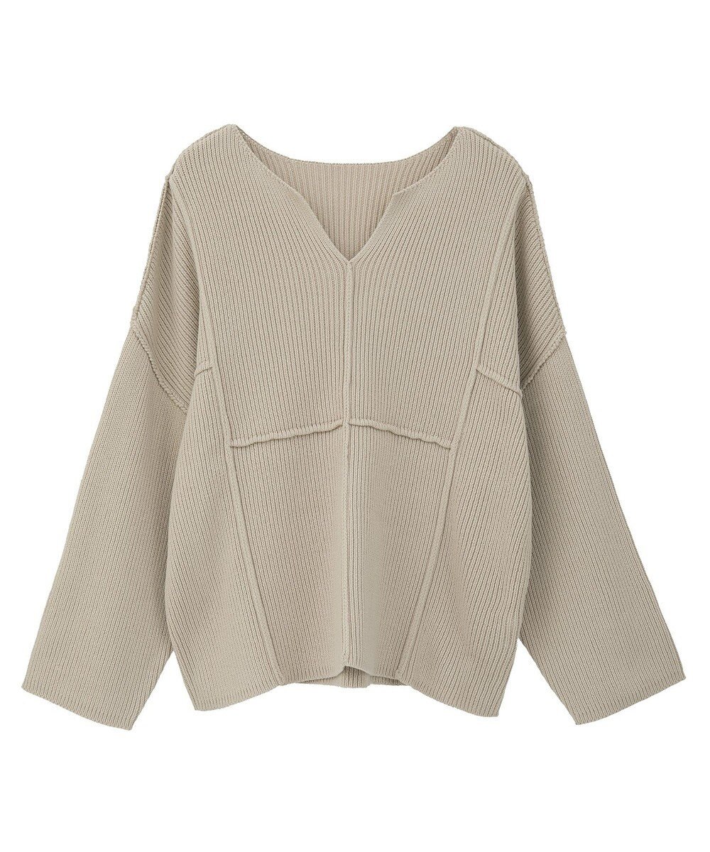 Green Parks リブ切替Ｖネックニットプルオーバー 