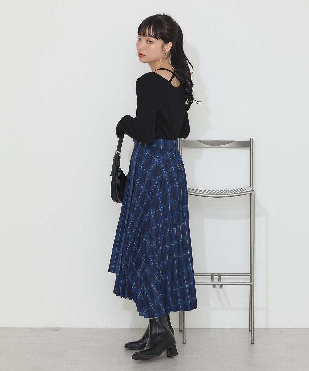 earth music&ecology ミックスプリーツスカート（Ｃｈｅｃｋ） 