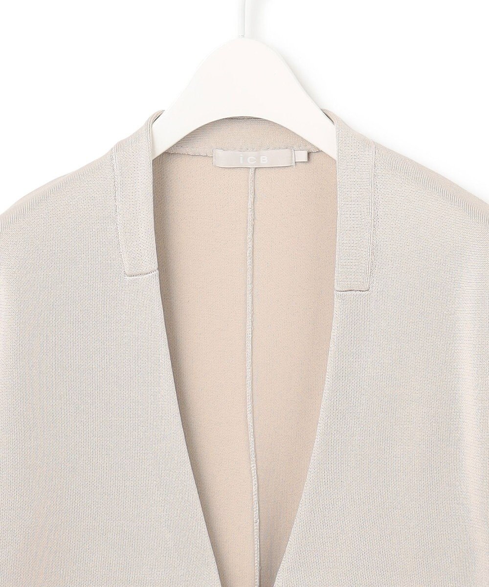 ICB 【洗える】シンセティックヤーンスムース ロングニットジャケット 