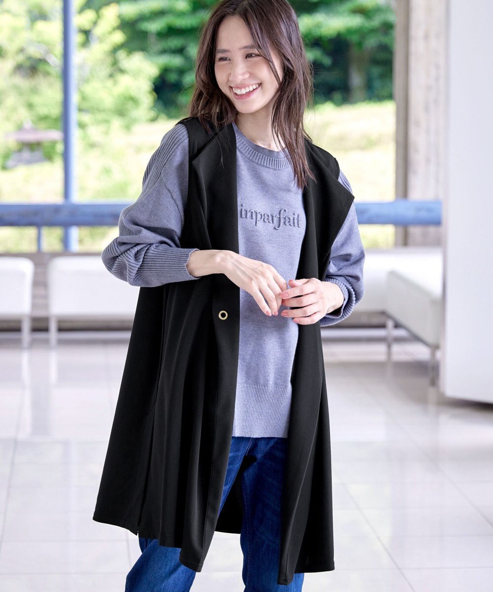 Tiaclasse 【洗える】バックタックロングジレ 