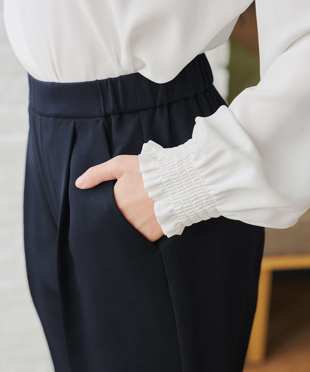 Tiaclasse L 【ブラウス&ベスト&パンツ3点セット】リボンタイブラウス＋ベスト付き 3点セットアップ 