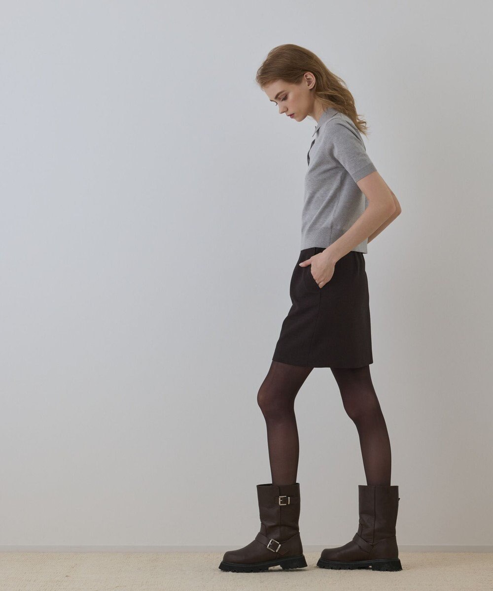 GRACE CONTINENTAL ウールギャバミニスカート 