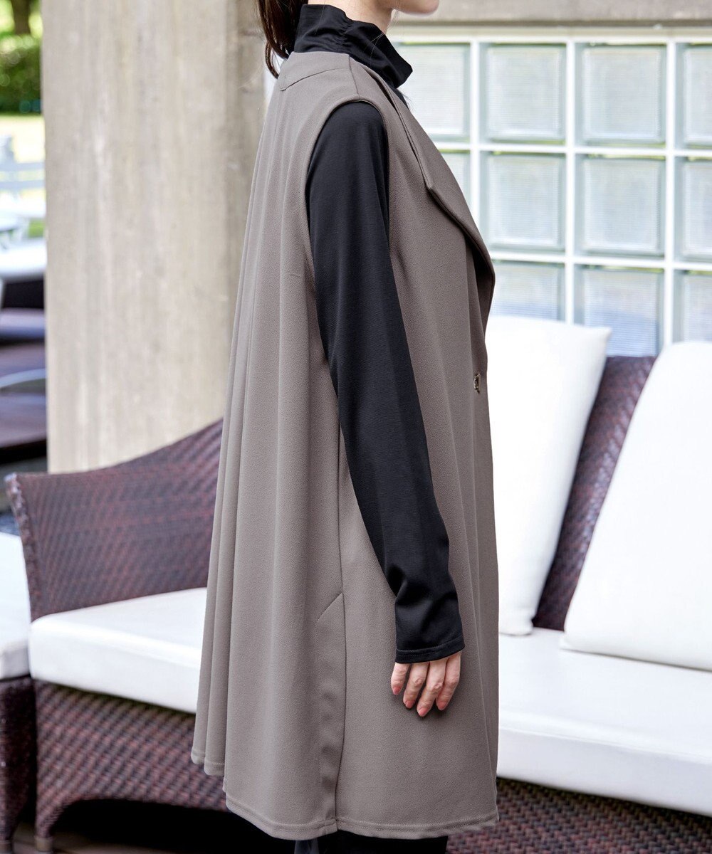 Tiaclasse 【洗える】バックタックロングジレ 