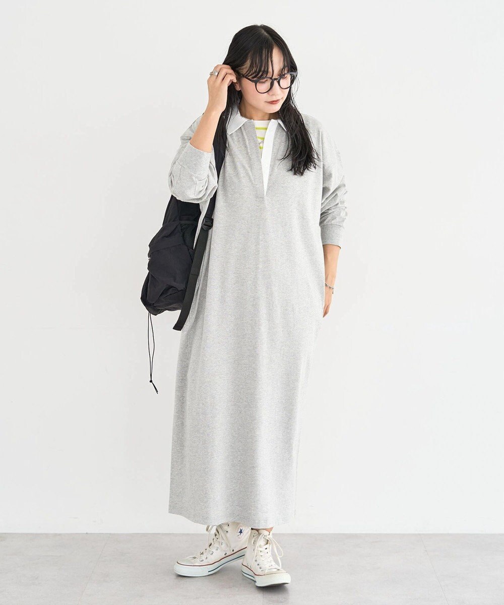 Green Parks ラガーシャツワンピース 