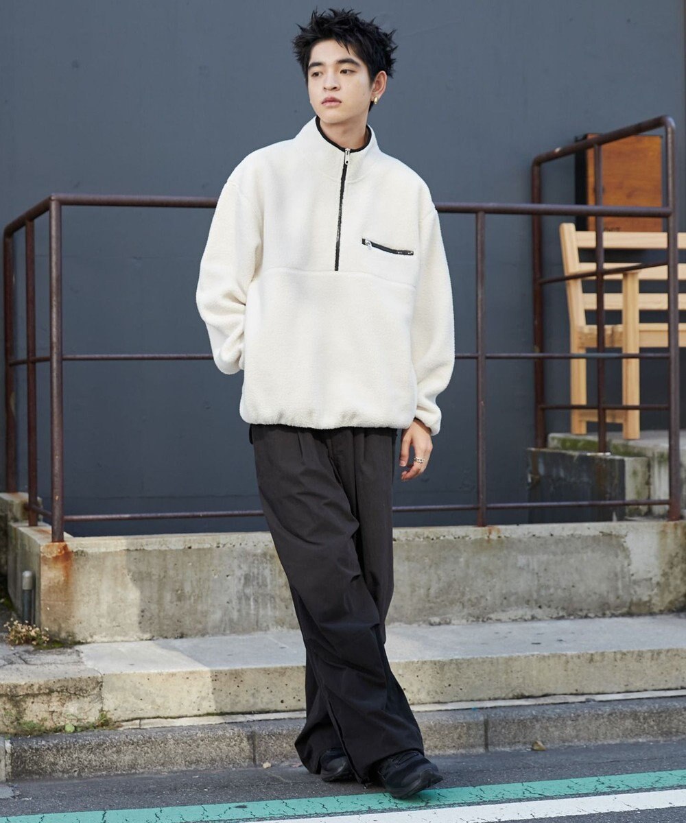 WEGO 【ユニセックス着用】フリース　ハーフZIPプルオーバー 