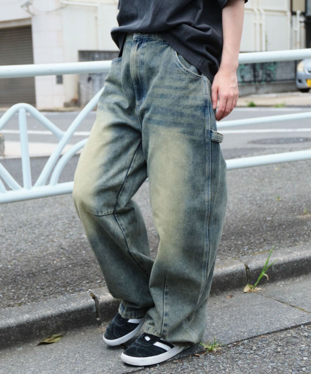 WEGO 【ユニセックス着用ITEM】イージーバレルレッグペインターパンツ 