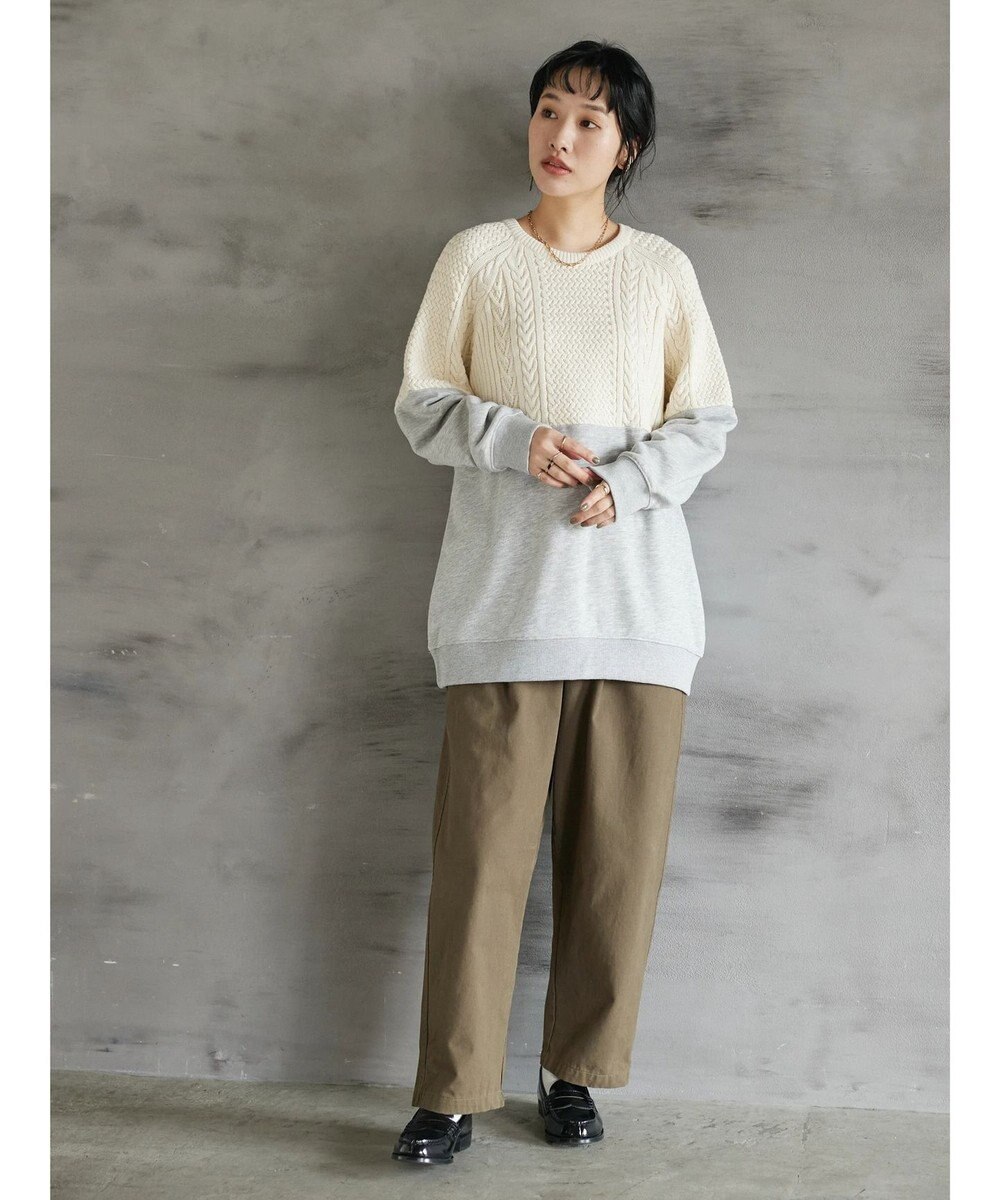 CRAFT STANDARD BOUTIQUE ニットドッキング裏毛プルオーバー 