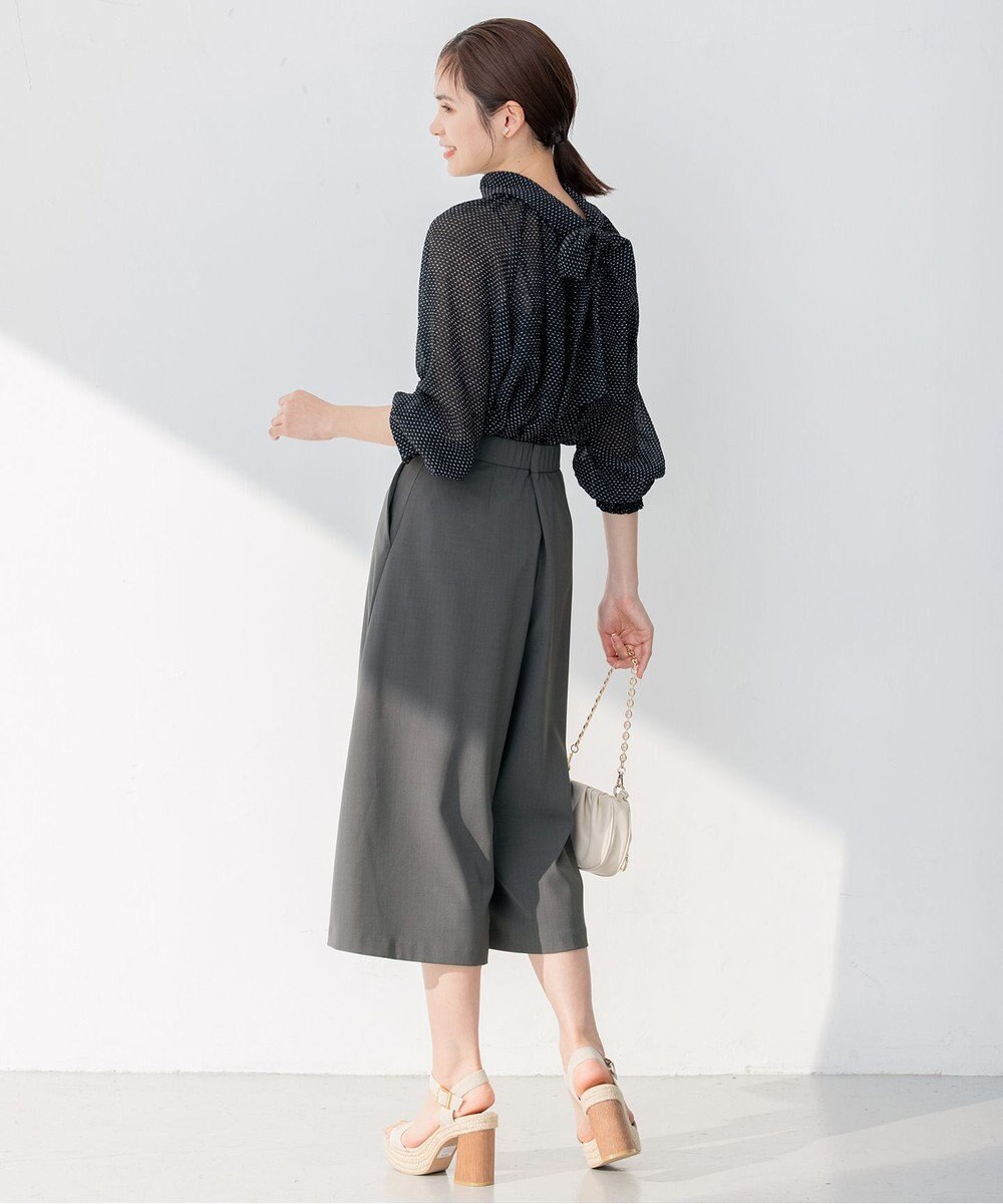 組曲 【前後着用可】サッカードビードットプリント ブラウス 