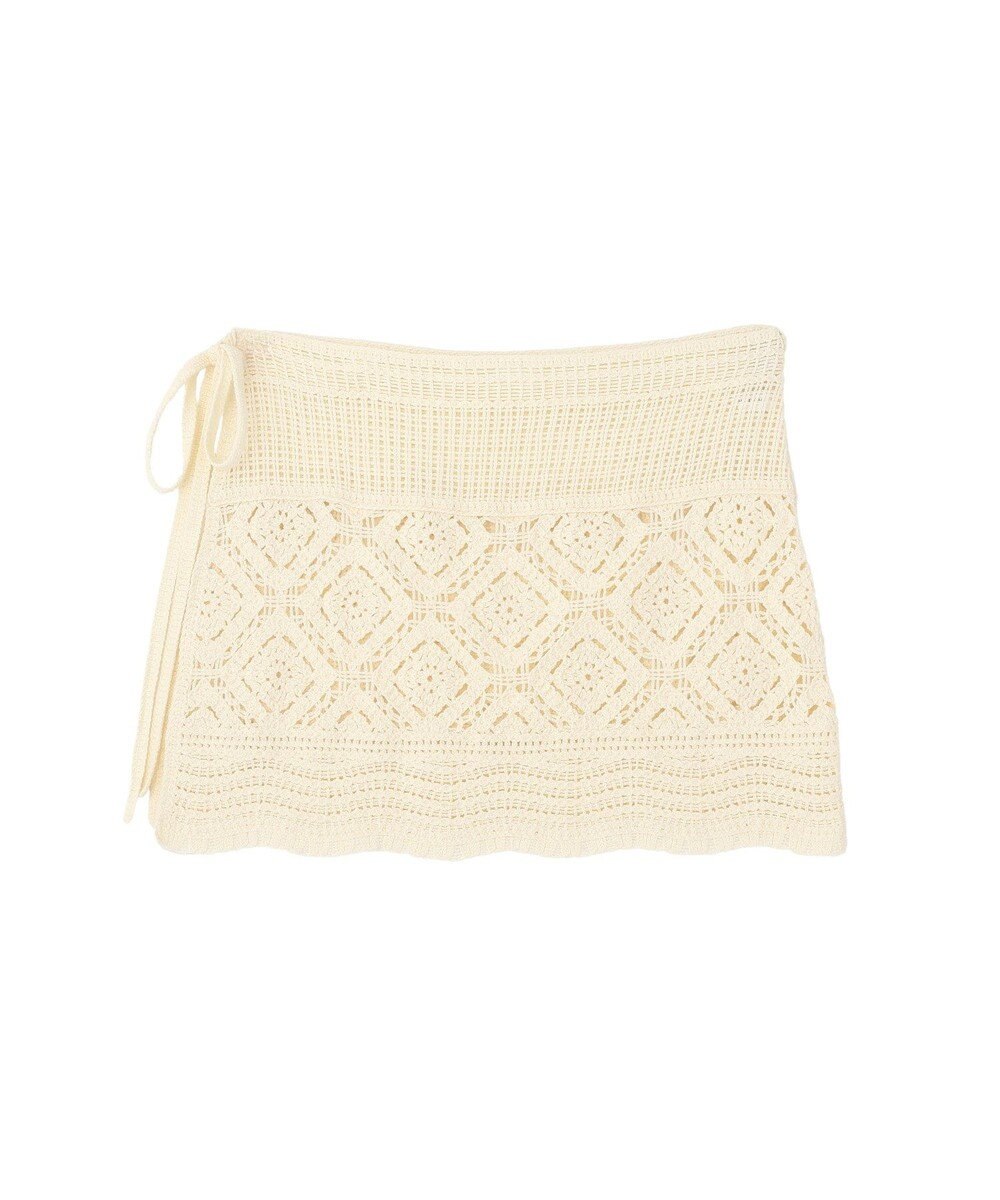 AMERICAN HOLIC クロシェニット巻きスカート 