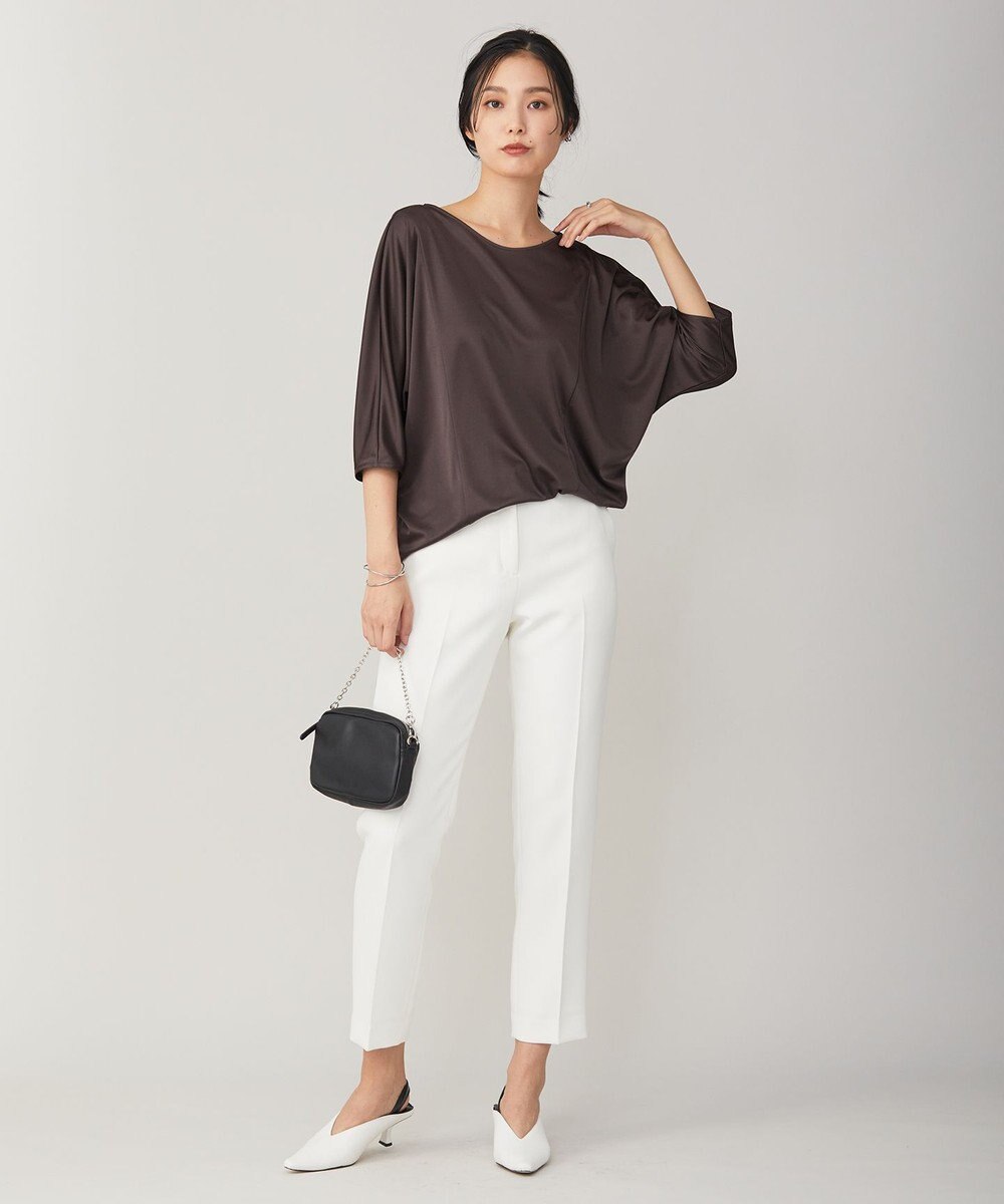 ICB 【洗える】トリアセサテンスムース 7分袖プルオーバー 