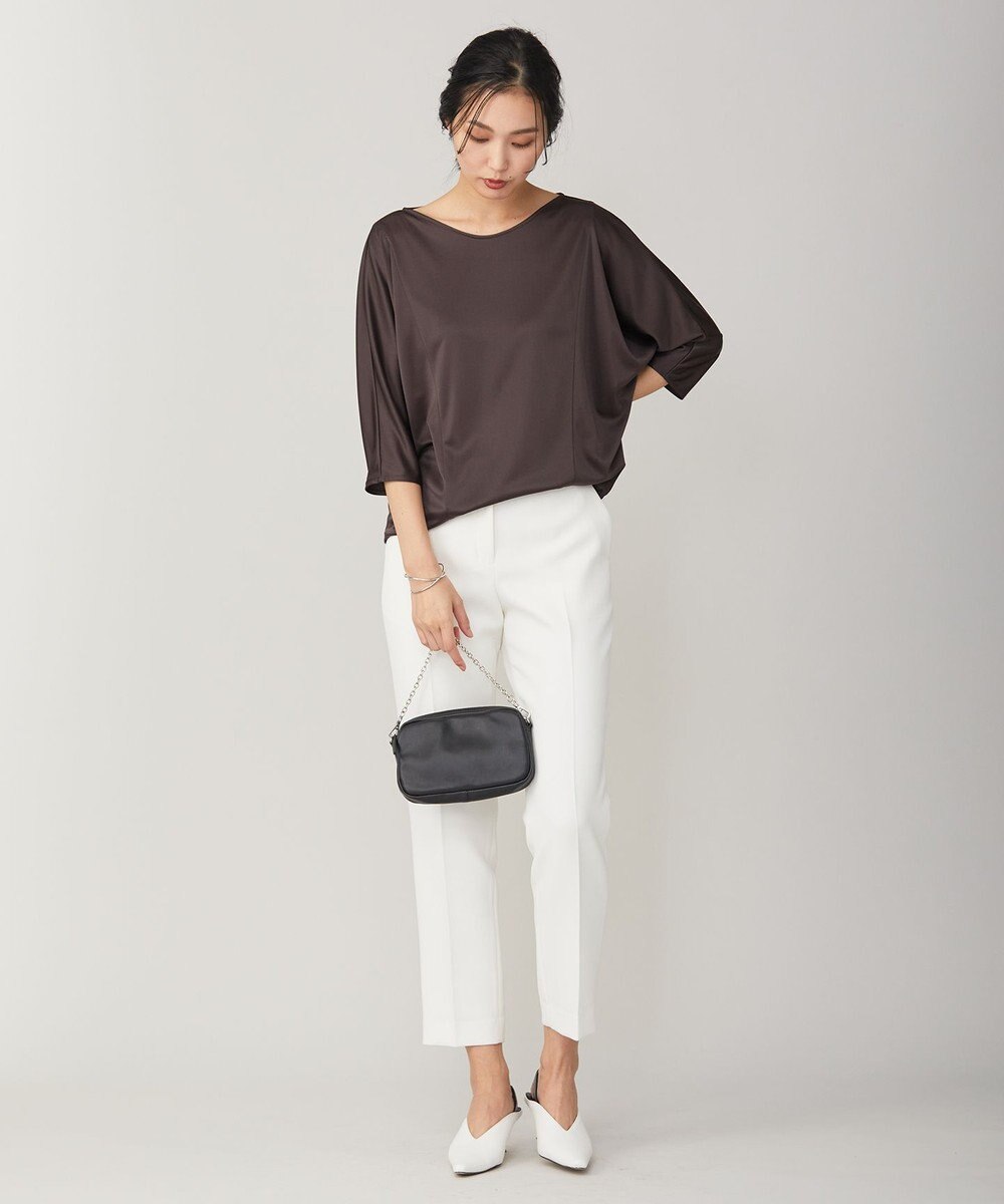 ICB 【洗える】トリアセサテンスムース 7分袖プルオーバー 