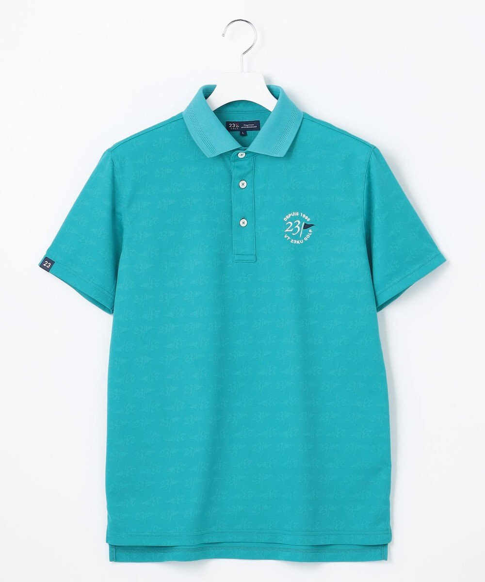 23区GOLF 【MEN】【吸水速乾・UVケア】ロゴジャガード 半袖ポロシャツ 