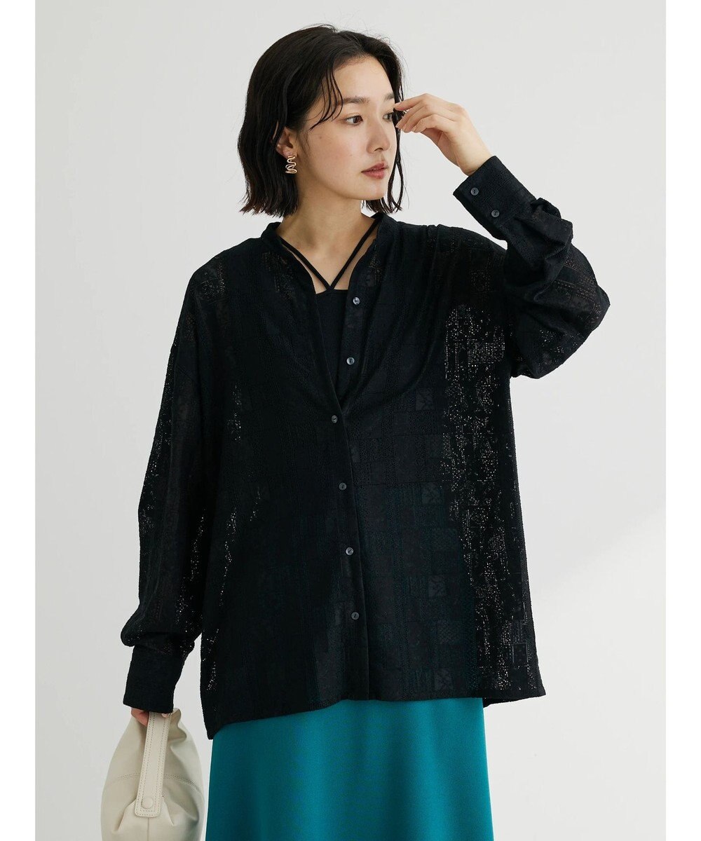 Green Parks 総レースシャツ 