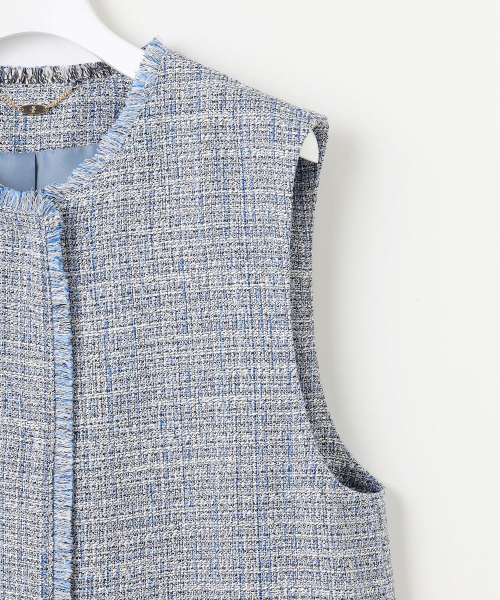 自由区 【カタログ掲載・セットアップ対応】ライトミックスツイード ジレ 