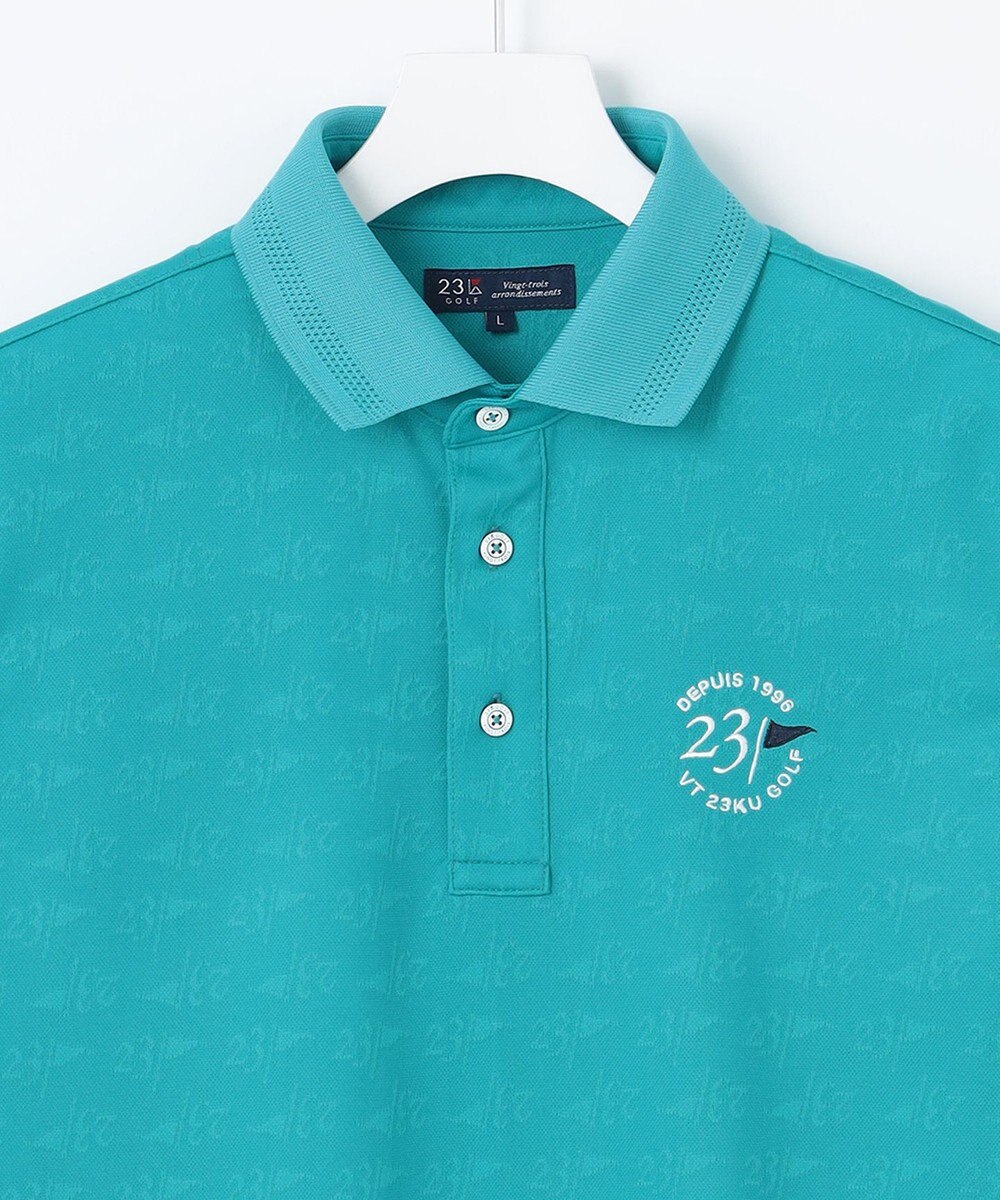 23区GOLF 【MEN】【吸水速乾・UVケア】ロゴジャガード 半袖ポロシャツ 