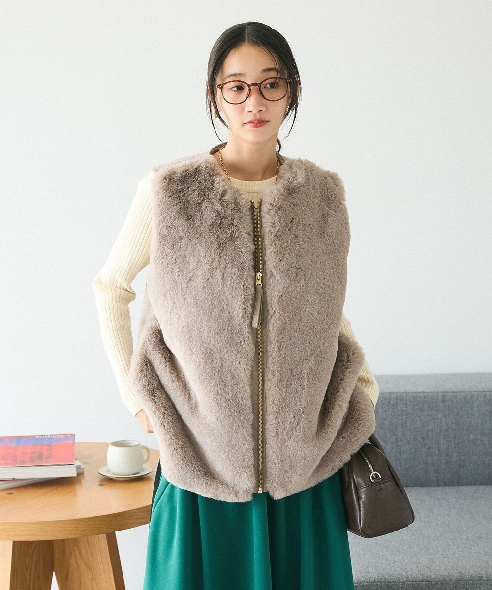 CRAFT STANDARD BOUTIQUE エコファー×ムートンチュニックベスト 