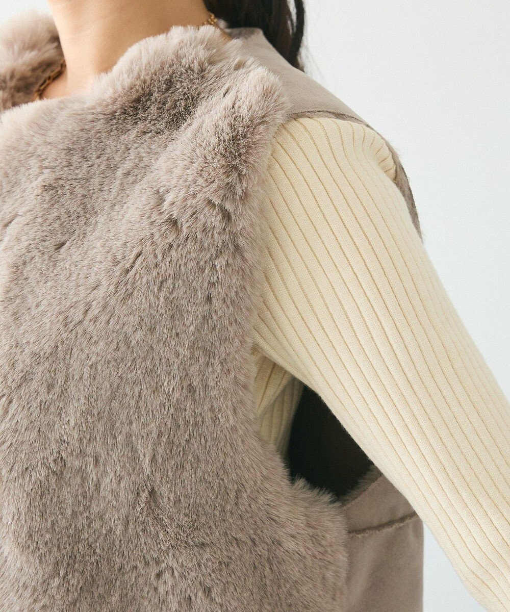 CRAFT STANDARD BOUTIQUE エコファー×ムートンチュニックベスト 