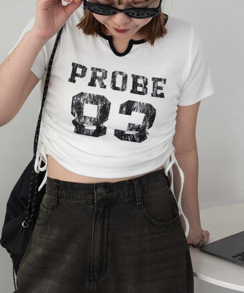 WEGO キーネックサイドレースアップちびT 