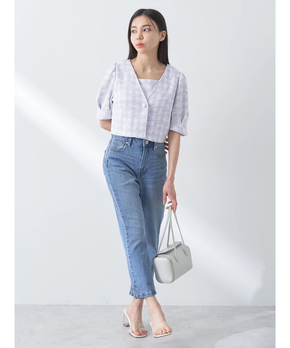 earth music&ecology ＳＥＴ２点　カットソーツィードアンサンブル 