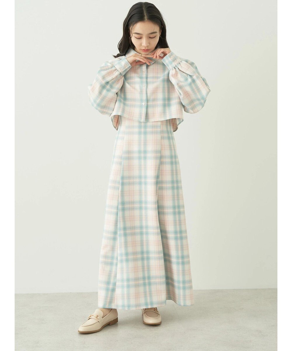 earth music&ecology ＣＨＥＣＫショートシャツジャケット 