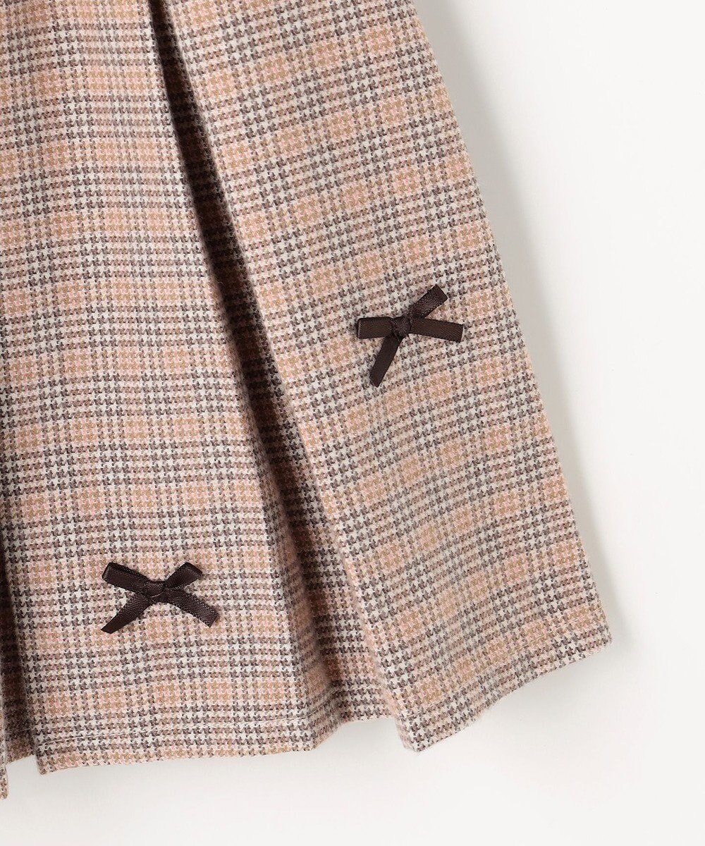 ANY KIDS リボン×チェック プリーツスカパン 