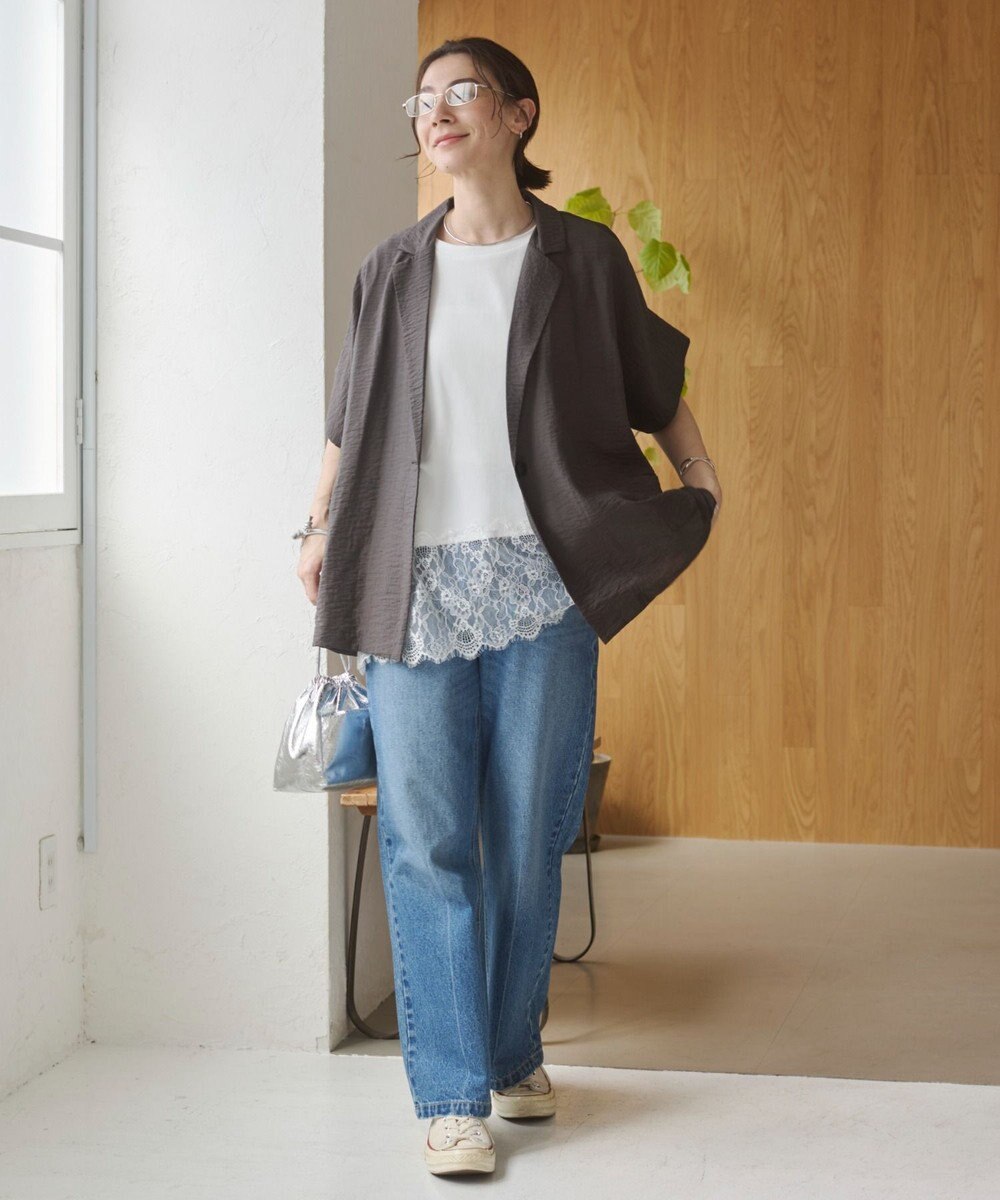 WEGO 【ANGIE VINTAGE/SMLサイズ展開】ワイドストレートデニムパンツ 
