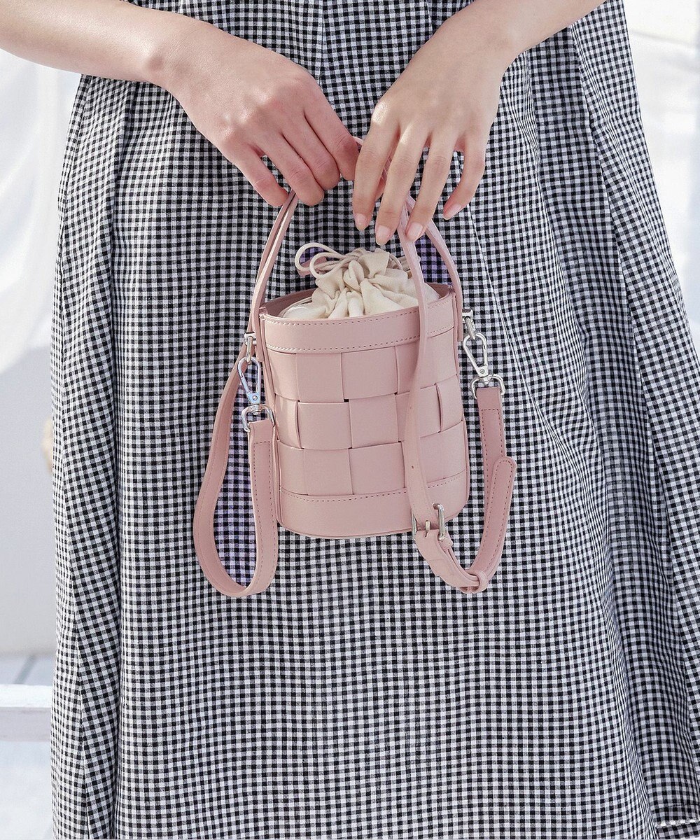 Tiaclasse  【ストラップ付き】編みこみミニバゲットバッグ 