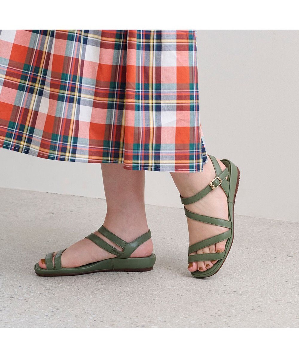 ing <ing>【サスティナブル】レザーストラップサンダル 