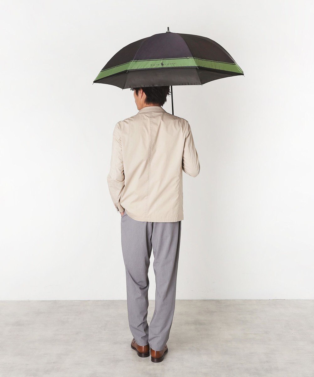 MOONBAT ポロ ラルフ ローレン (POLO RALPH LAUREN)  メンズ 長傘 雨傘 ロゴ刺繍 ボタンジャンプ ワンタッチ 