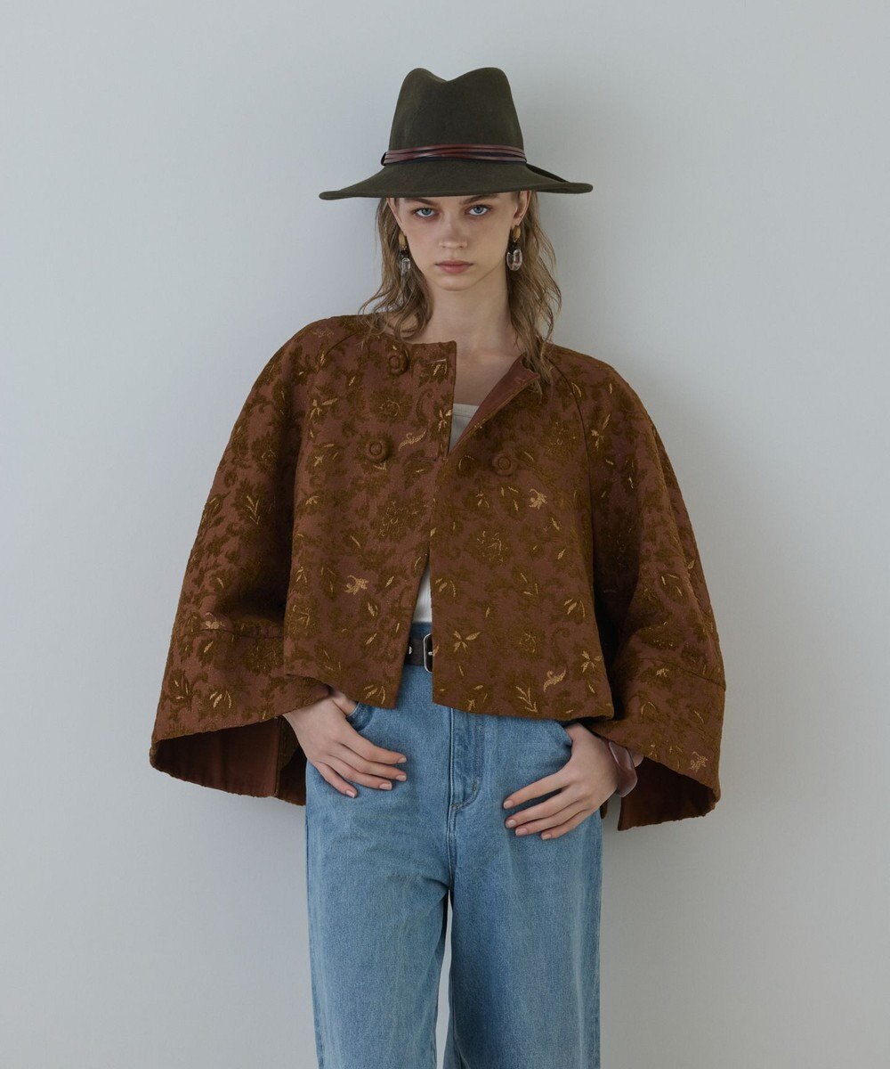 GRACE CONTINENTAL サラサジャガードケープジャケット 