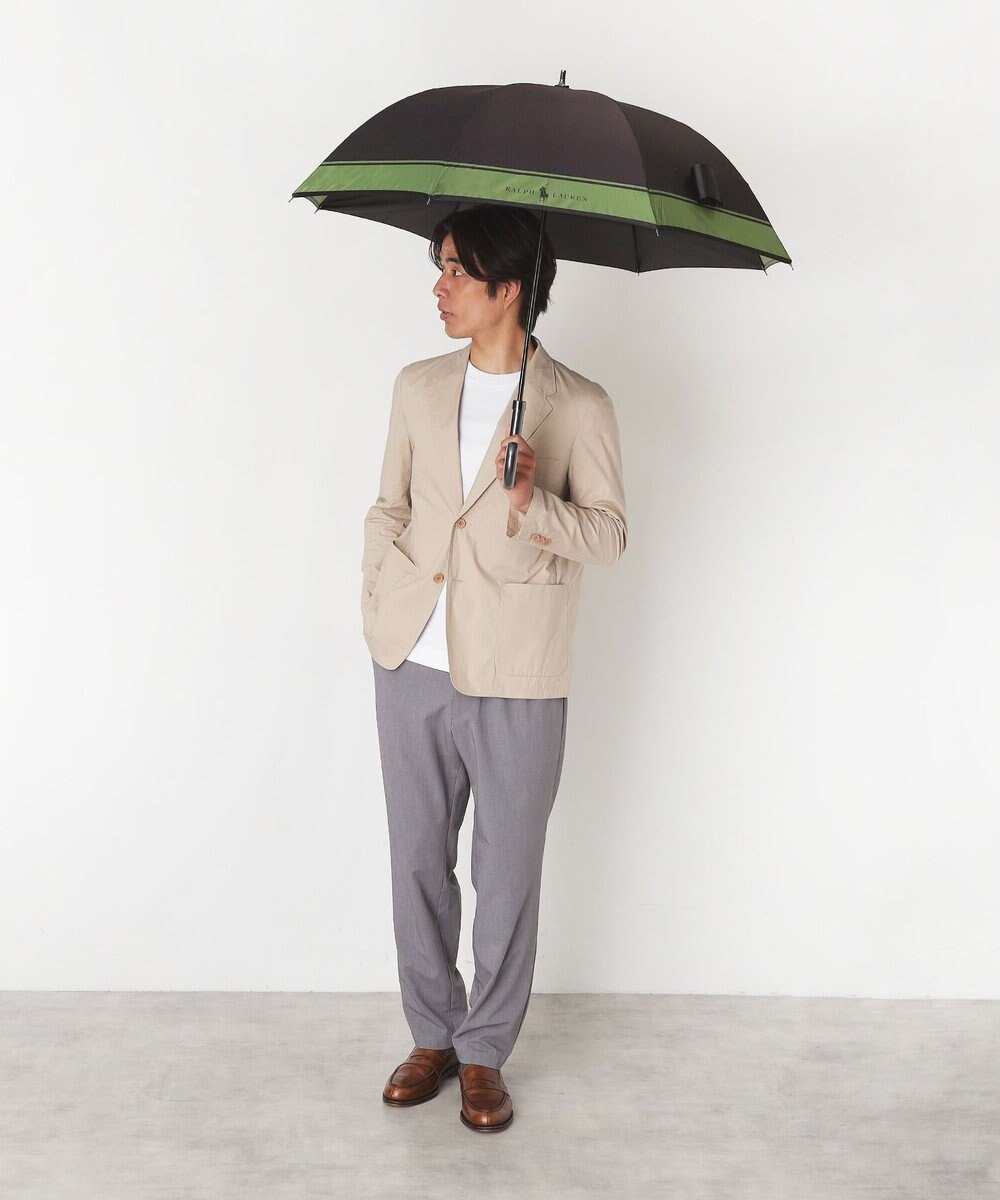 MOONBAT ポロ ラルフ ローレン (POLO RALPH LAUREN)  メンズ 長傘 雨傘 ロゴ刺繍 ボタンジャンプ ワンタッチ 