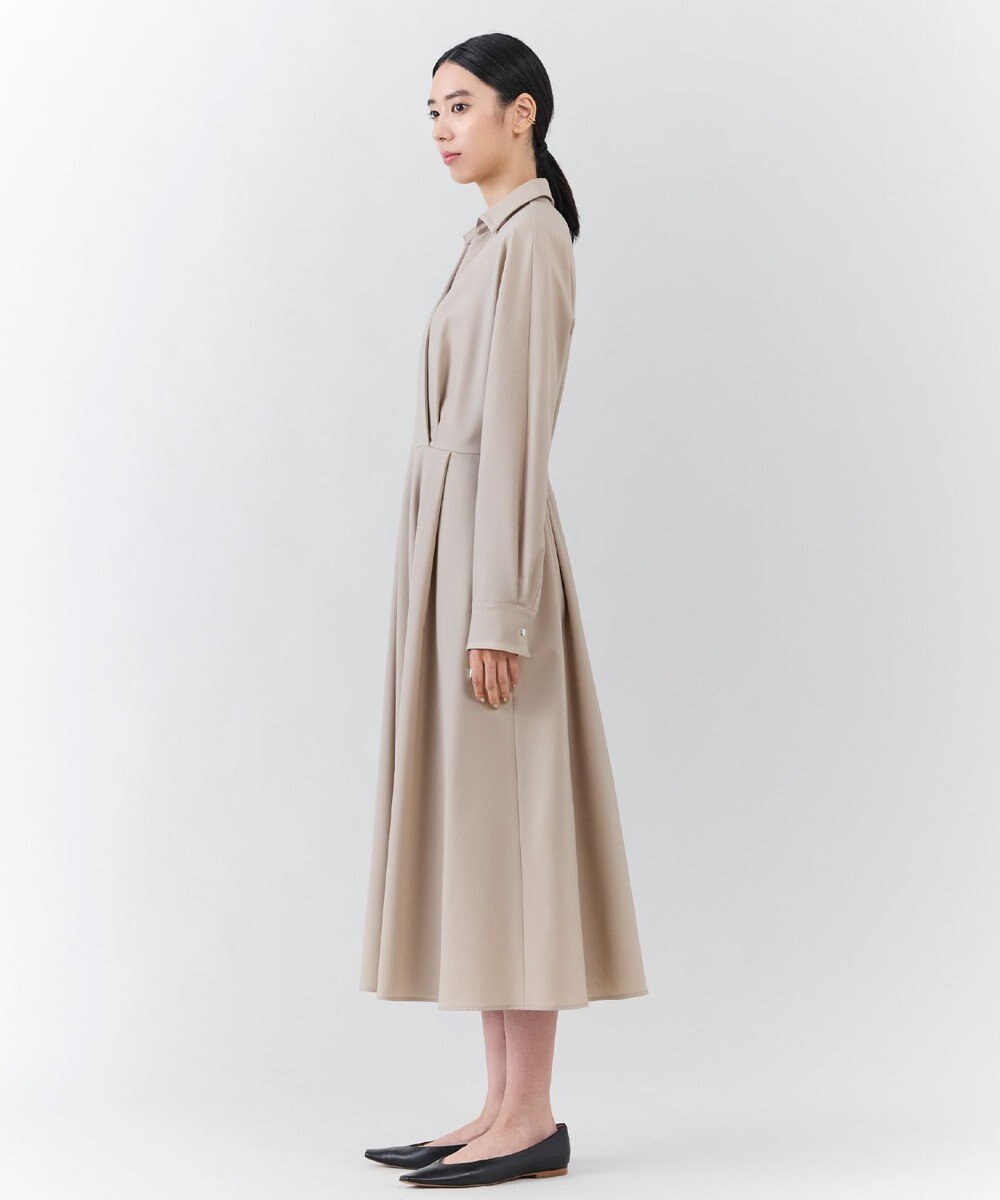 23区 L 【エステータ】ウールトロドライストレッチ カシュクールシャツ ワンピース 