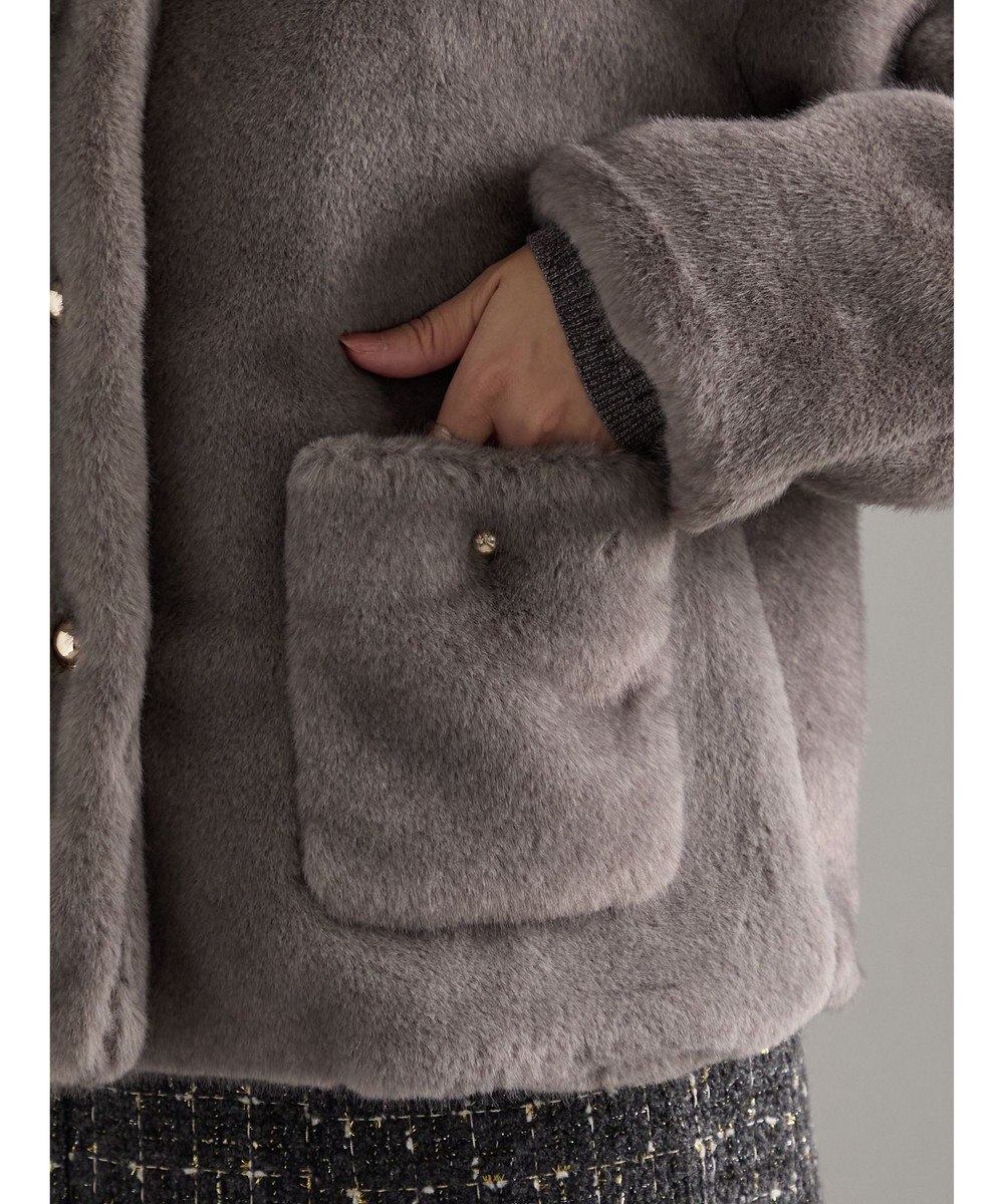 Te chichi グラデーションファーノーカラージャケット《2025winter catalog item》 