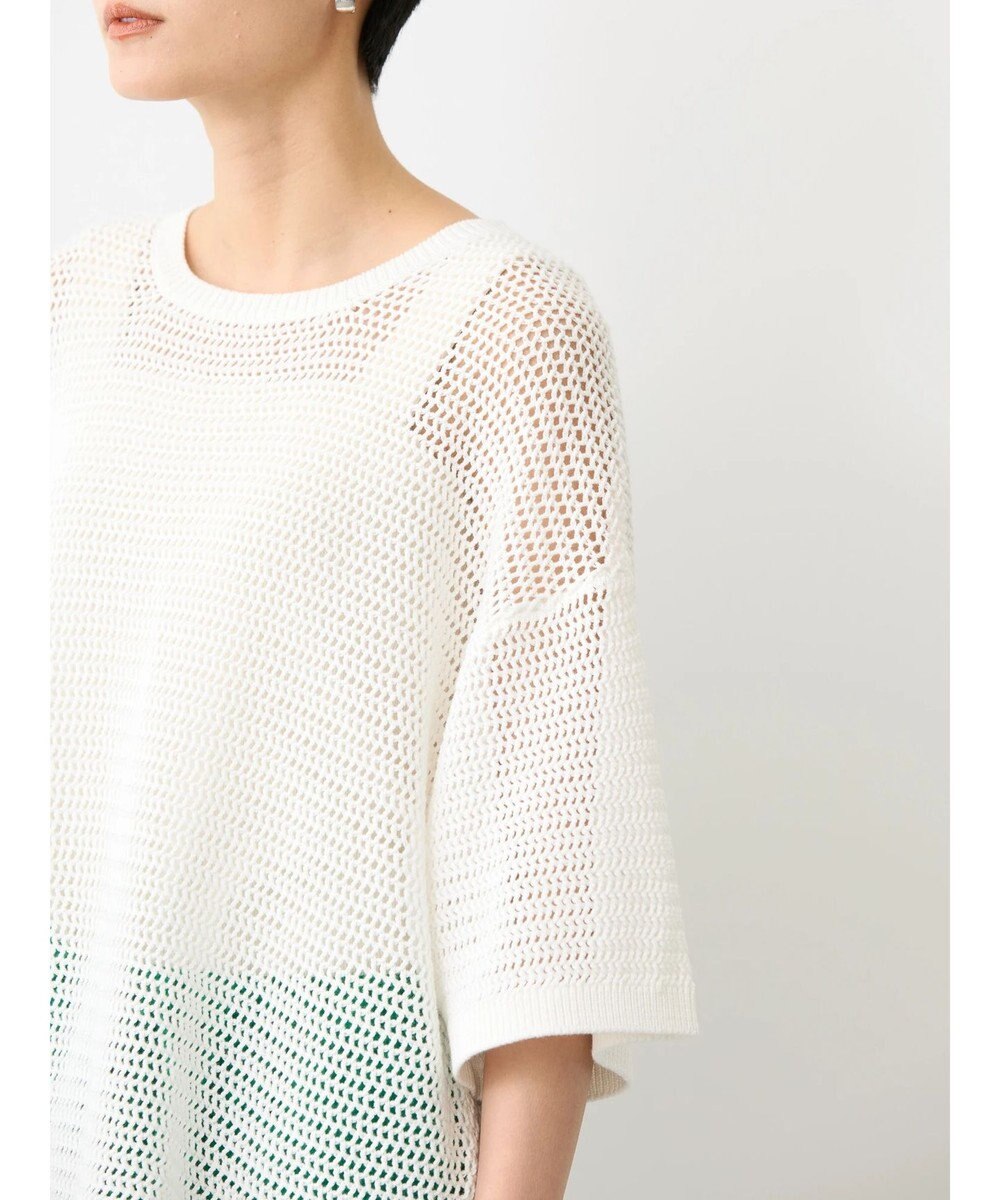 AMERICAN HOLIC 透かし編み半袖ニットプルオーバー 