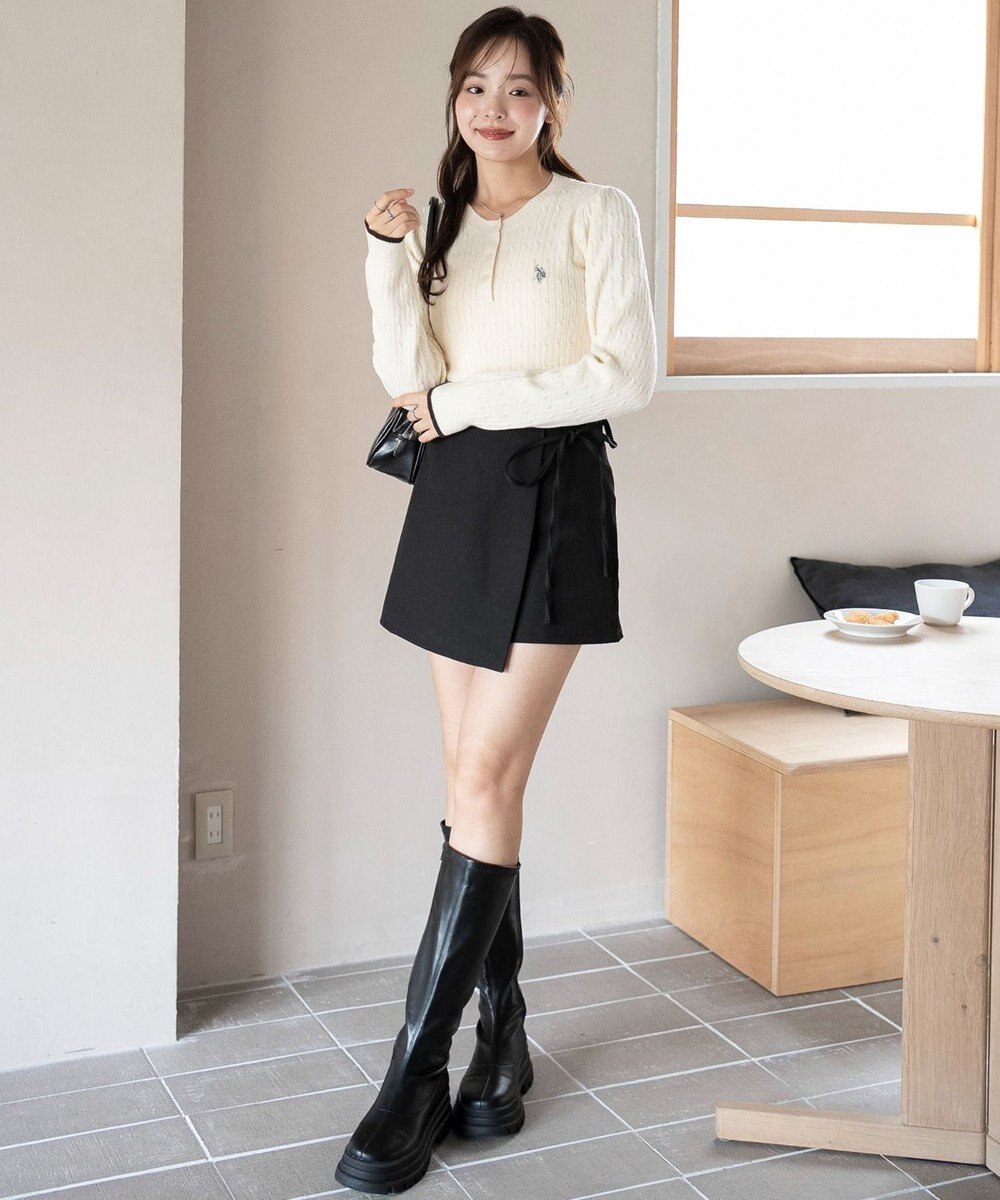 WEGO 【WEB限定/25年秋冬新作】別注USPOLOヘンリーネックニットPO 