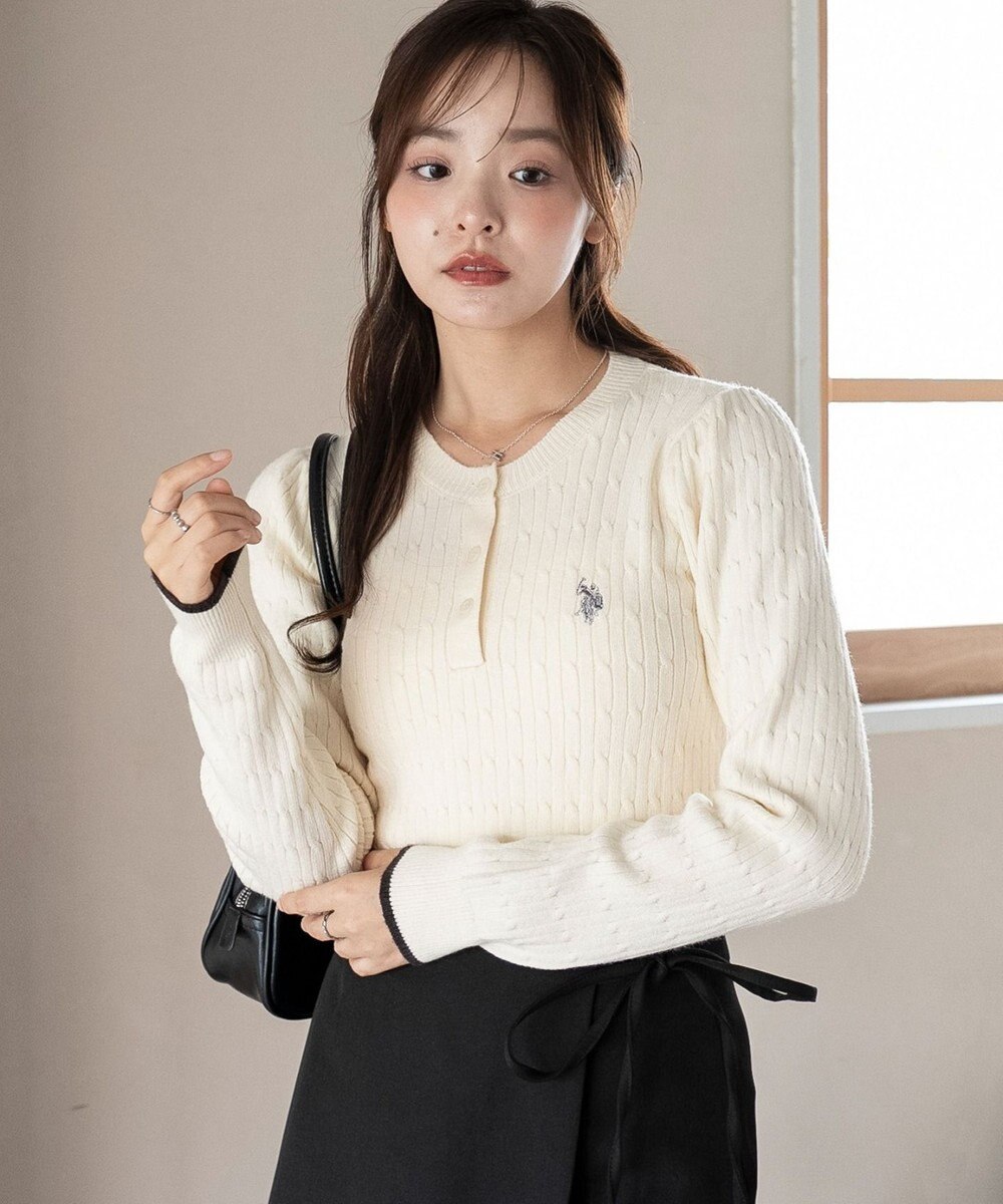 WEGO 【WEB限定/25年秋冬新作】別注USPOLOヘンリーネックニットPO 