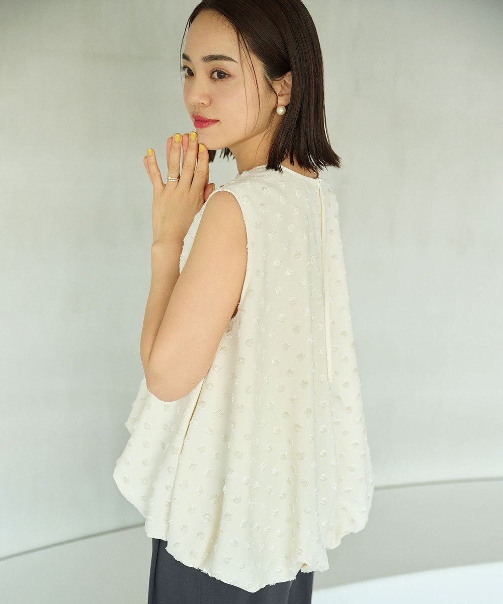 #Newans ジャガードドットバルーンブラウス 