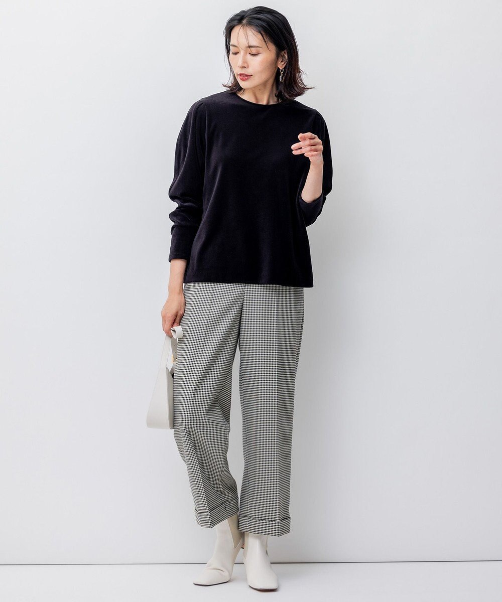 23区 【洗える】ガンクラブチェックストレッチ アンクル パンツ 