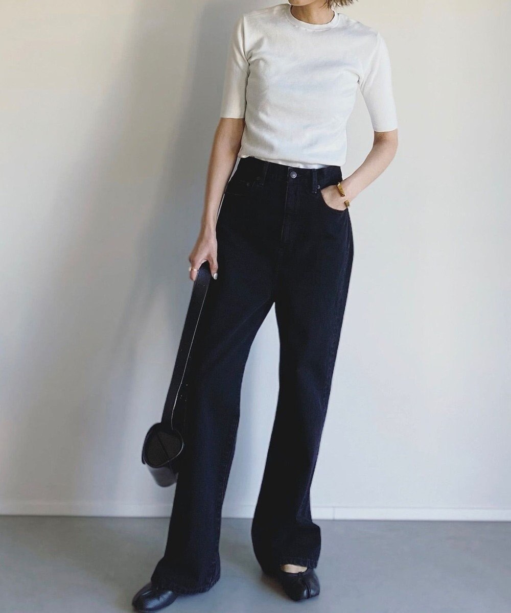 woadblue ＜坪田あさみさんコラボ＞SALUU サルーノアール /デニムパンツ ブラック 