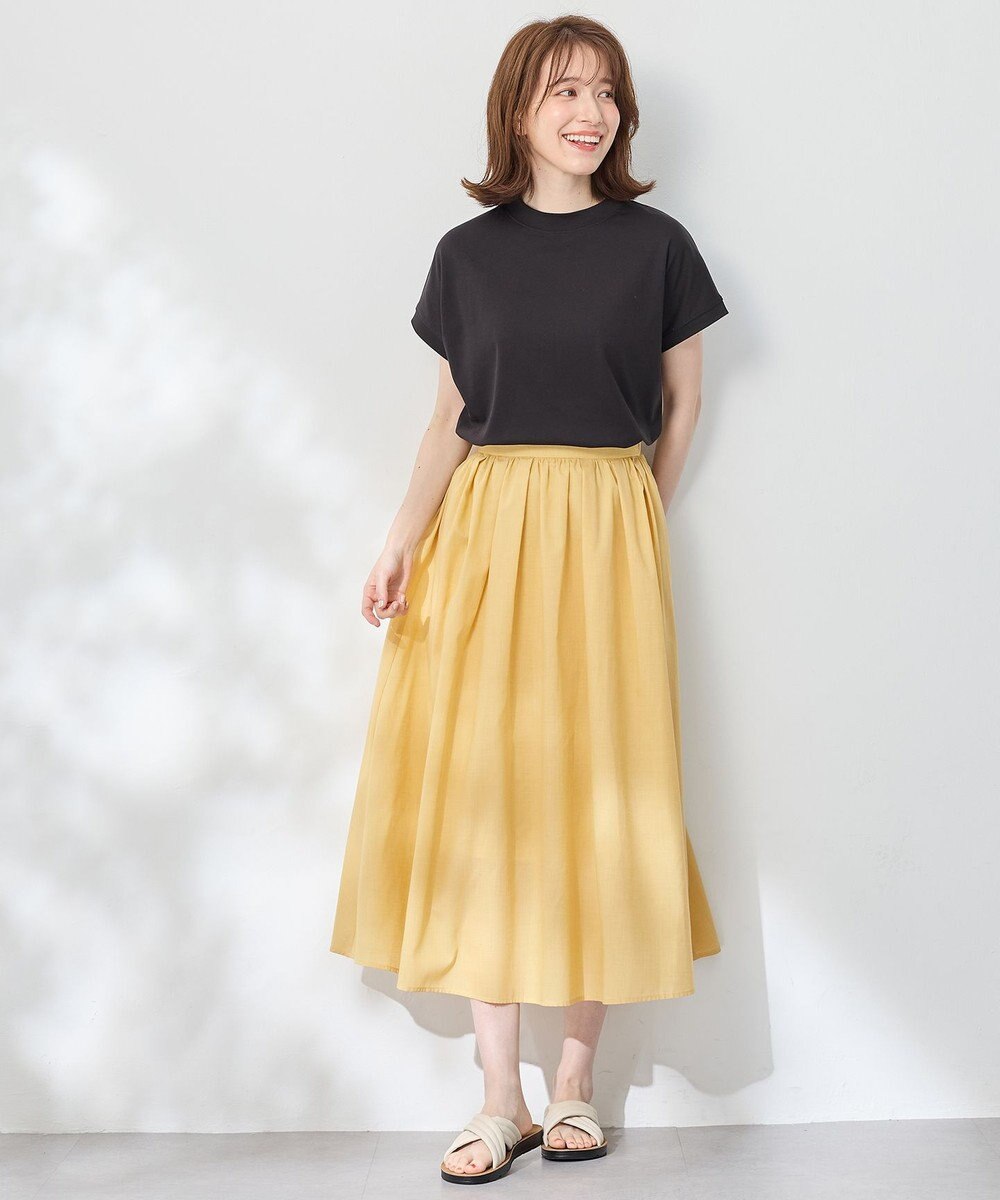 ANY 【UVケア/接触冷感】モックネックフレンチスリーブＴシャツ 