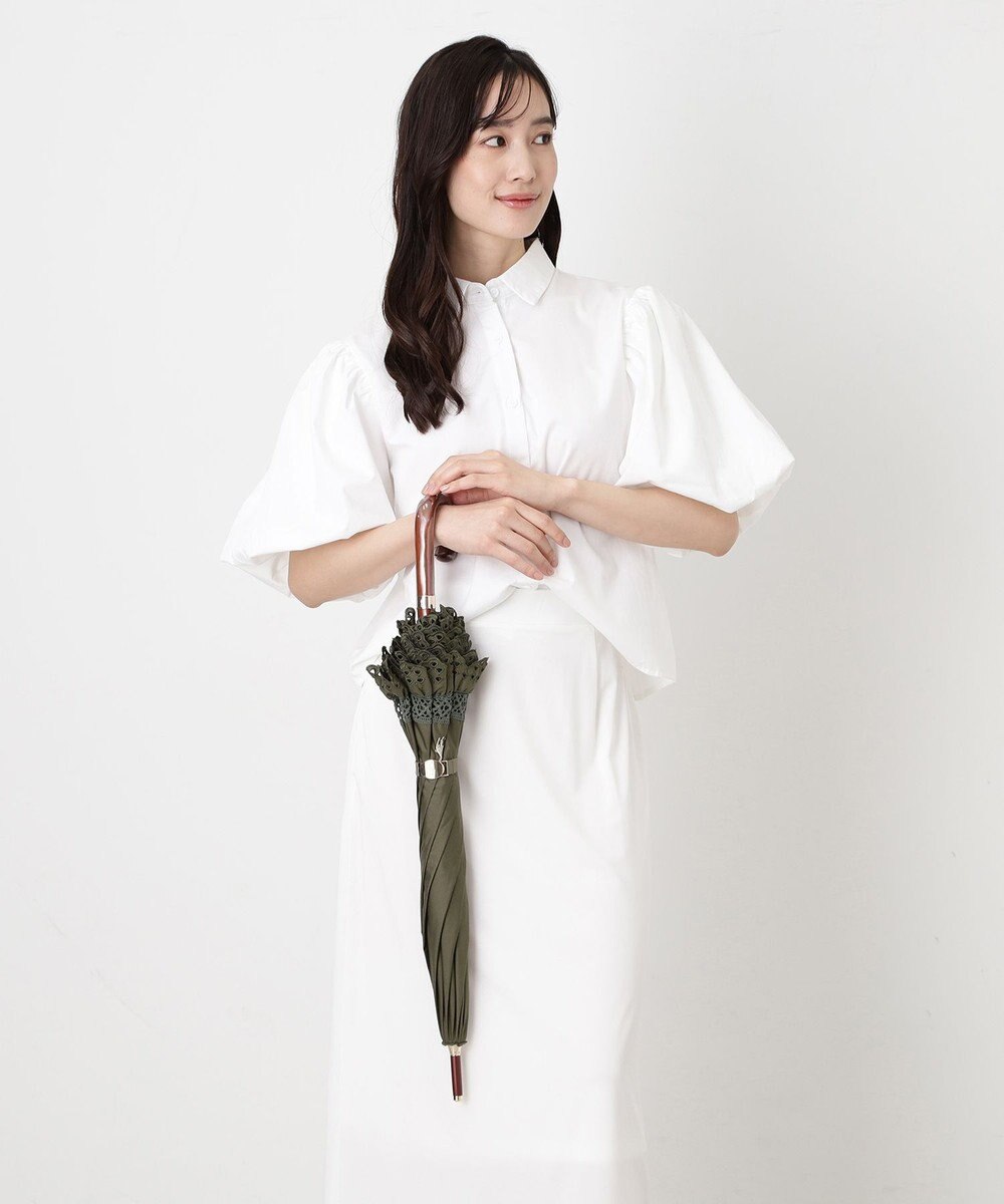 MOONBAT 【遮光/晴雨兼用日傘】POLO RALPH LAUREN(ポロ ラルフローレン) エンブフリル 長傘 遮熱 UV 