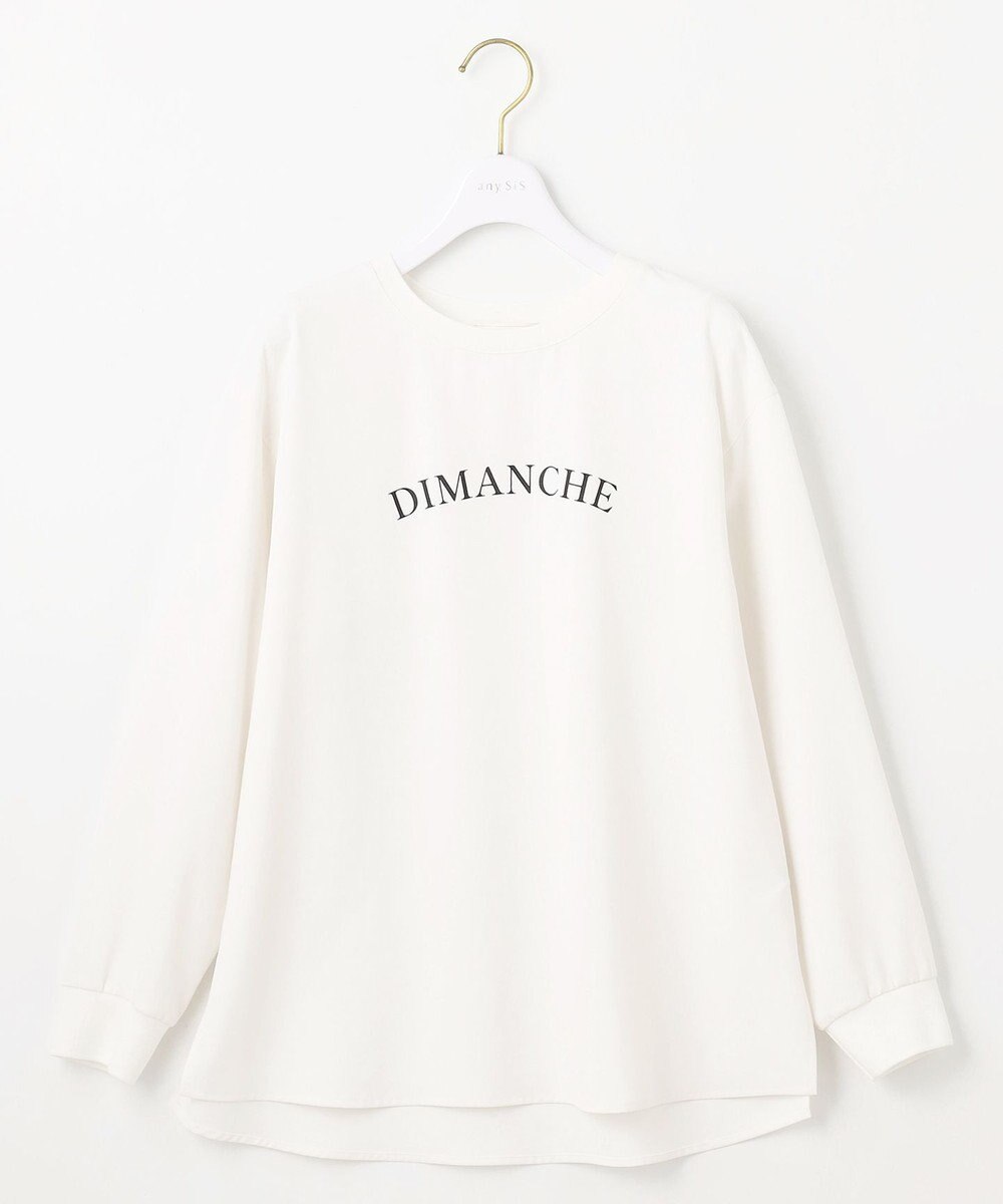 ANY SIS L 【洗える】2wayストレッチジョーゼットロゴ ロンT 