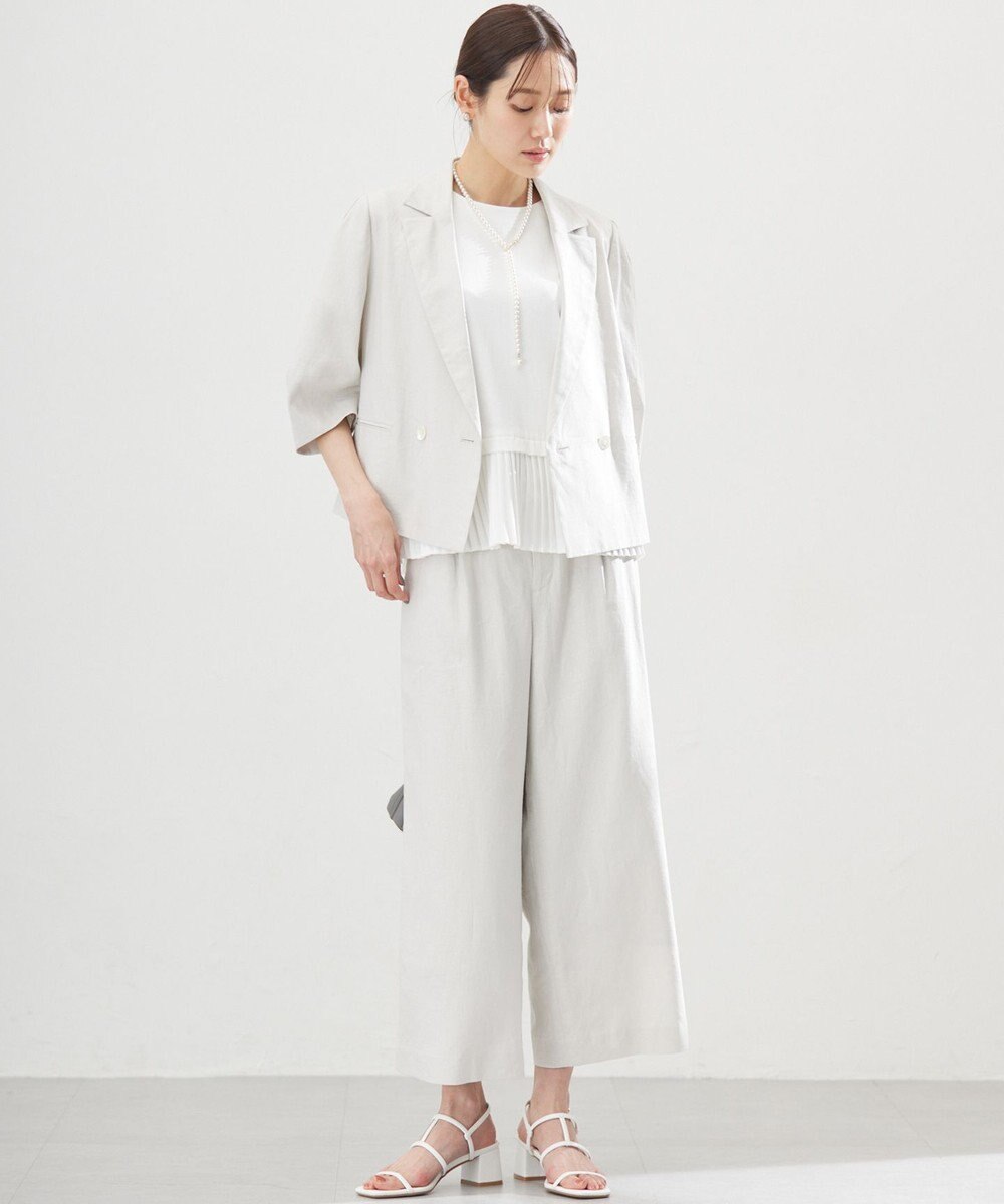 組曲 リネンレーヨンワイド パンツ 