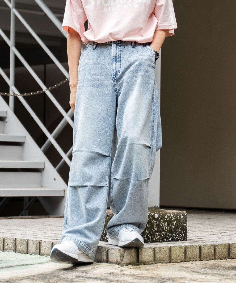 WEGO デニムパラシュートパンツ 