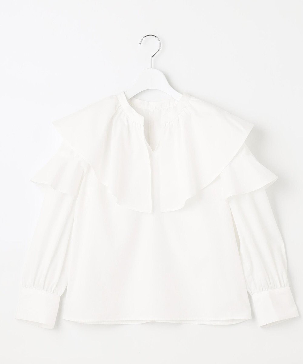Feroux 【洗える】ラッフルスキッパー ブラウス 