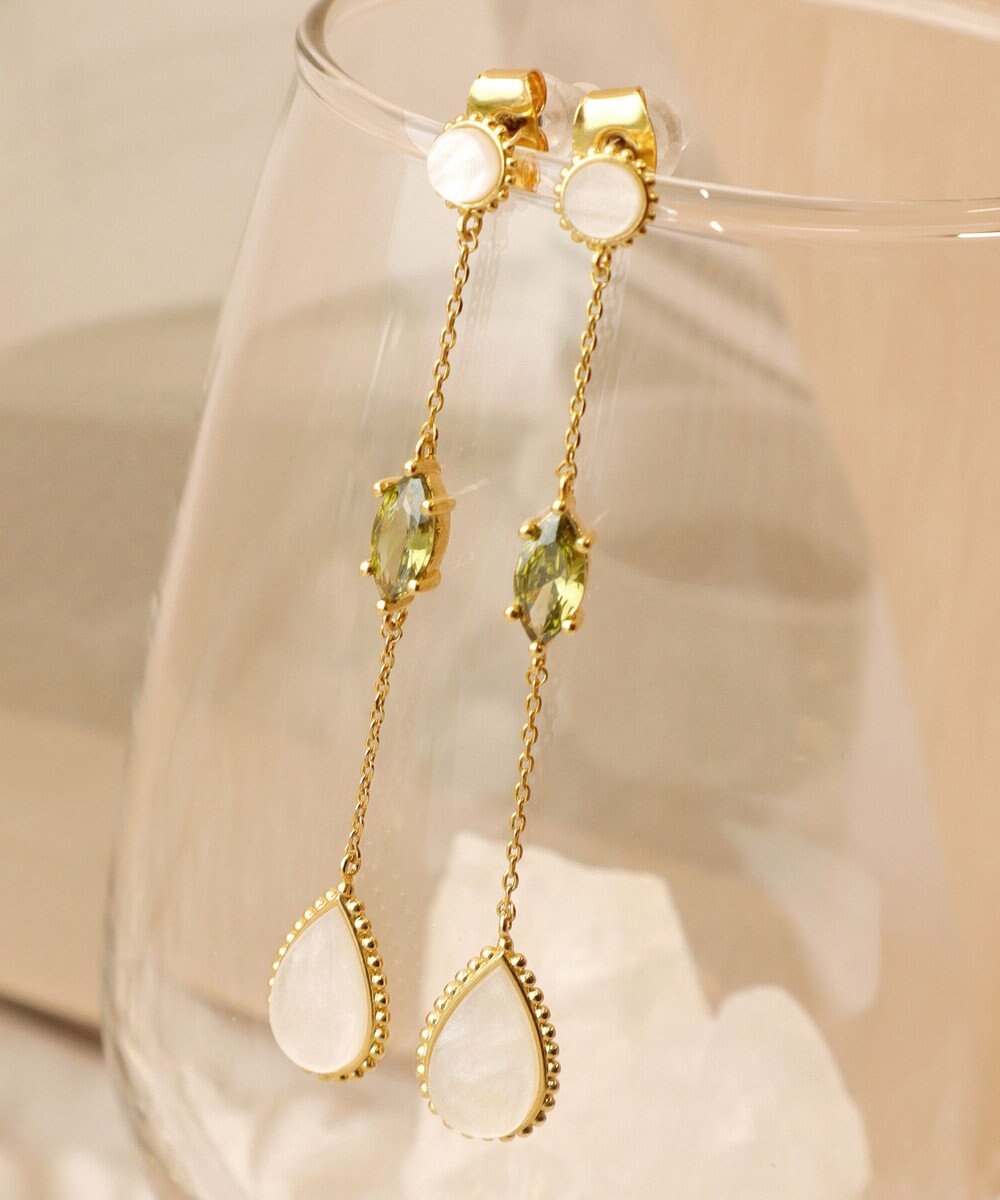 Tiaclasse 【金属アレルギー対応】　カラードロップロングピアス 