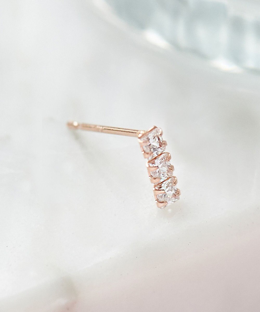 Phoebe 【K10】ストーンバーピアス(片耳)　ローズゴールド 