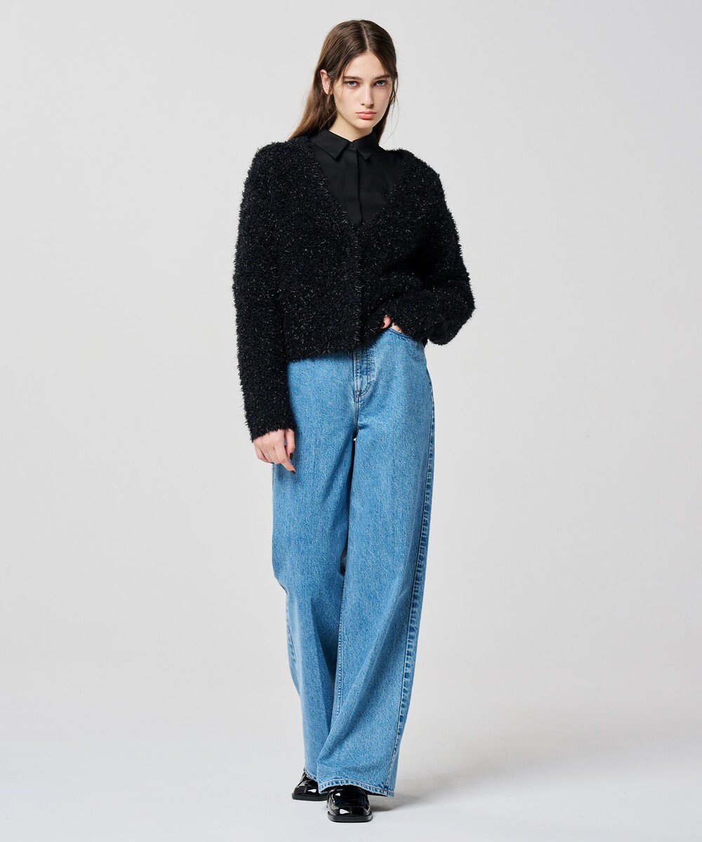 uncrave ヘアリー ラメ ニット ショート カーディガン（uncrave WHITE） 