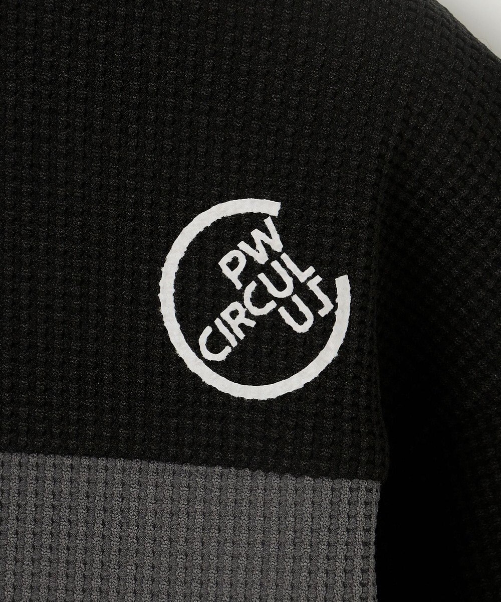 PW CIRCULUS 今が旬トップス！【ドライな肌触り / UV遮蔽率98.9% UVカット / ストレッチ】【MEN】ワッフルハーフジップトップス  ゴルフ 